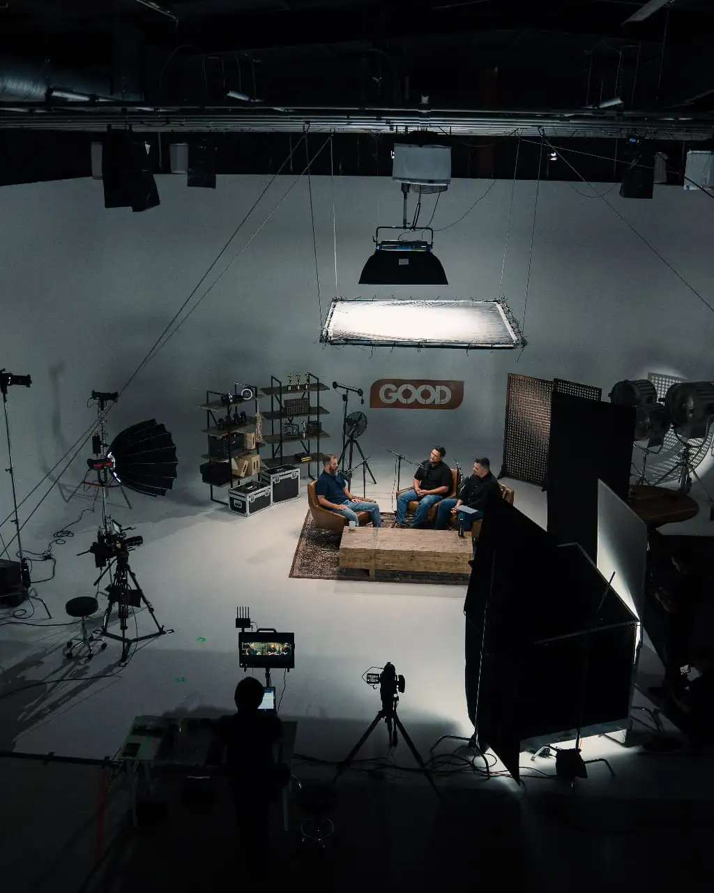 Good Agency studio workspace overhead view